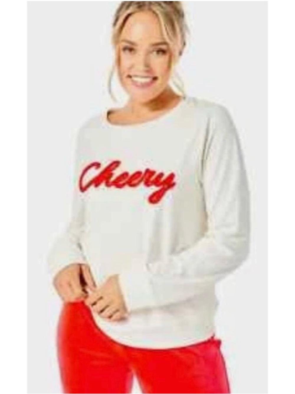 Lilly Pulitzer Rami sweatshirt featuring a beaded "Cheery" graphic